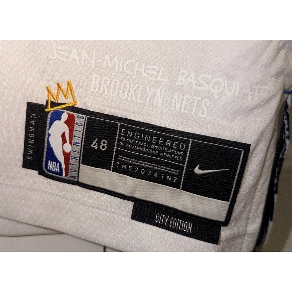 Original Men's Nike Brooklyn Nets Basquiat City Edition Jersey Size 48 - Large